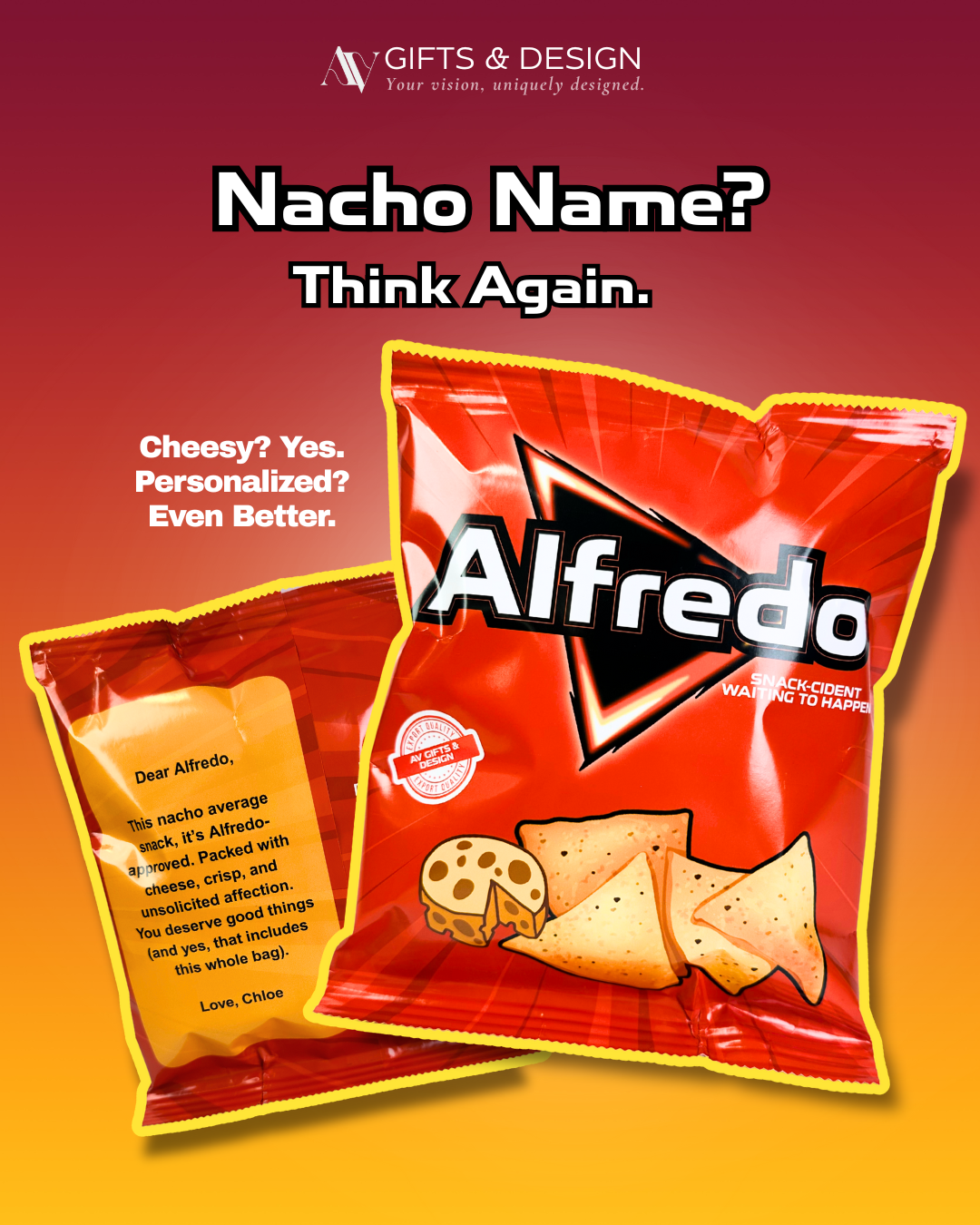 Custom Cheese Chips – Personalized Label