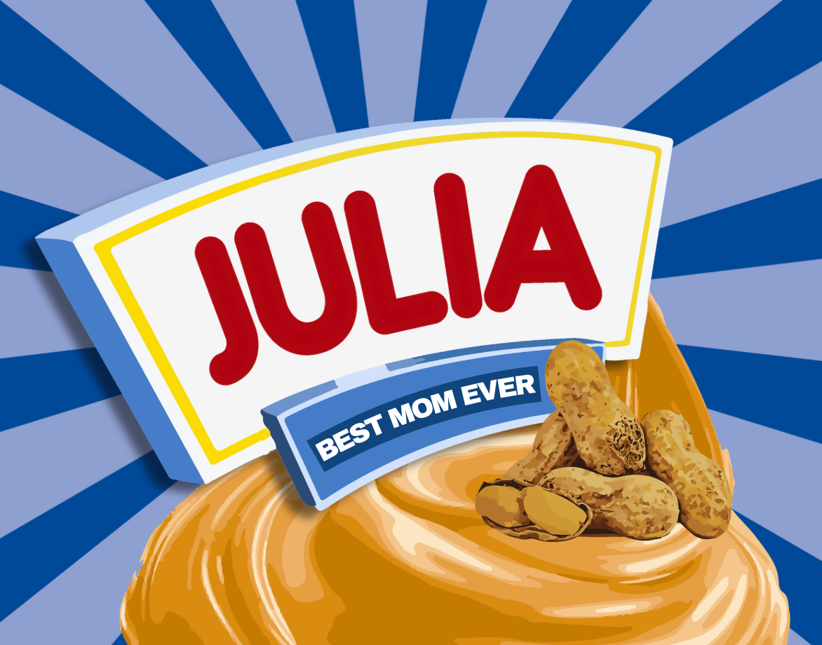 🥜 Personalized Peanut Butter Jar – Blue Lid