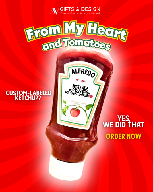Custom Ketchup Bottle – Personalized Label (570g)