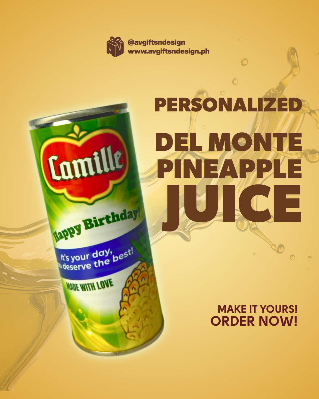 Personalized Del Monte Pineapple Juice