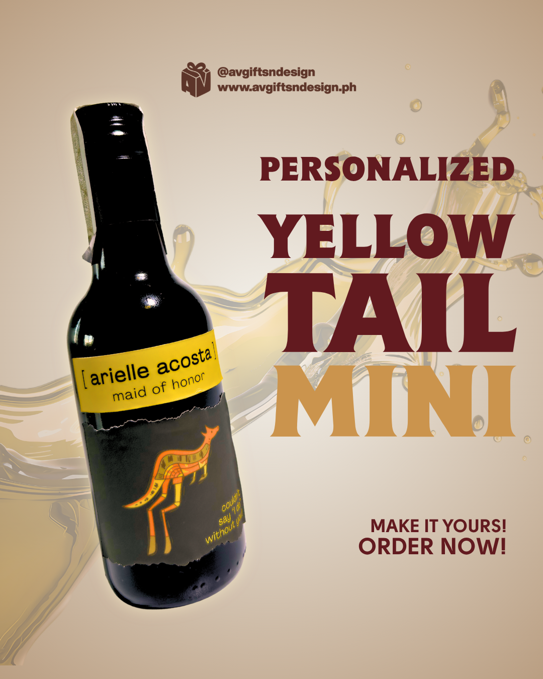 Personalized Yellow Tail Mini
